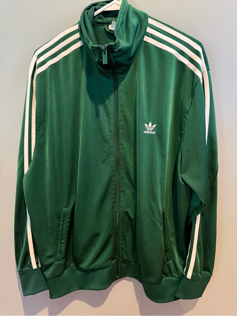 adidas Green Track Jacket with White Stripes